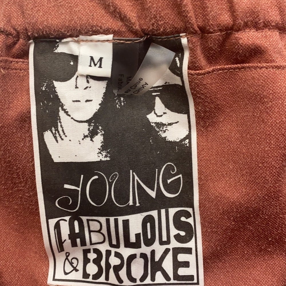 Young Fabulous & Broke Faux Suede Ruffle Top M - Picture 3 of 5